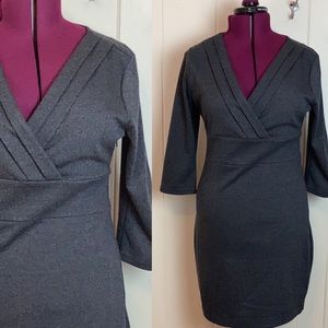 Limited Knit Herringbone V Neck Pin Up Dress